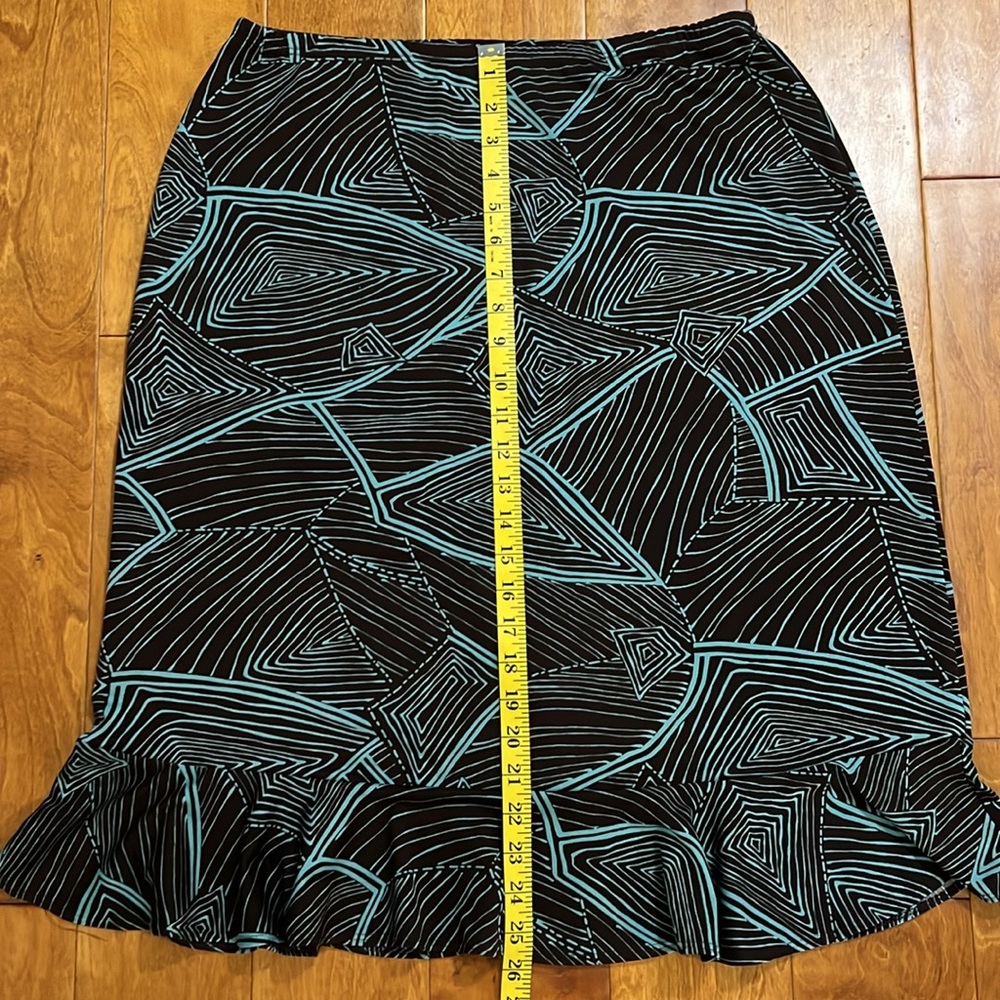 Vintage Y2k KC Stevens Geometric Skirt Size L Brown Blue Fairy Grunge 2000’s - Picture 8 of 9